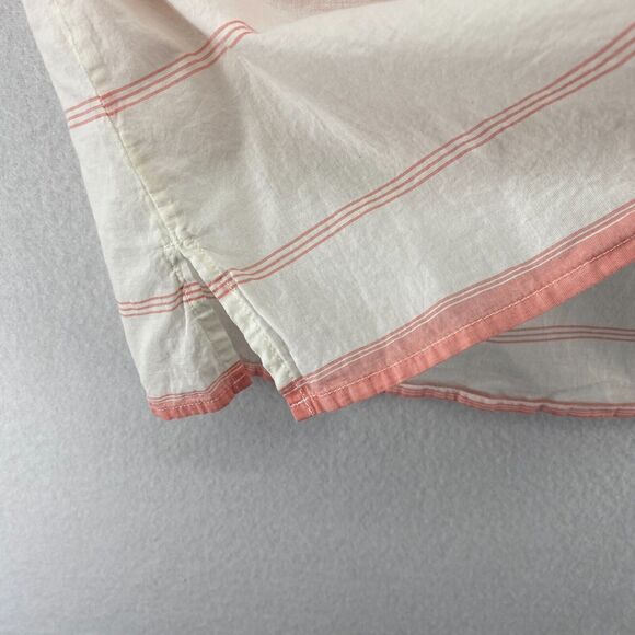 J.CREW Tunic M Boho Embroidered Tasseled Striped 3/4 Cover Up Cotton White Red - Picture 9 of 16